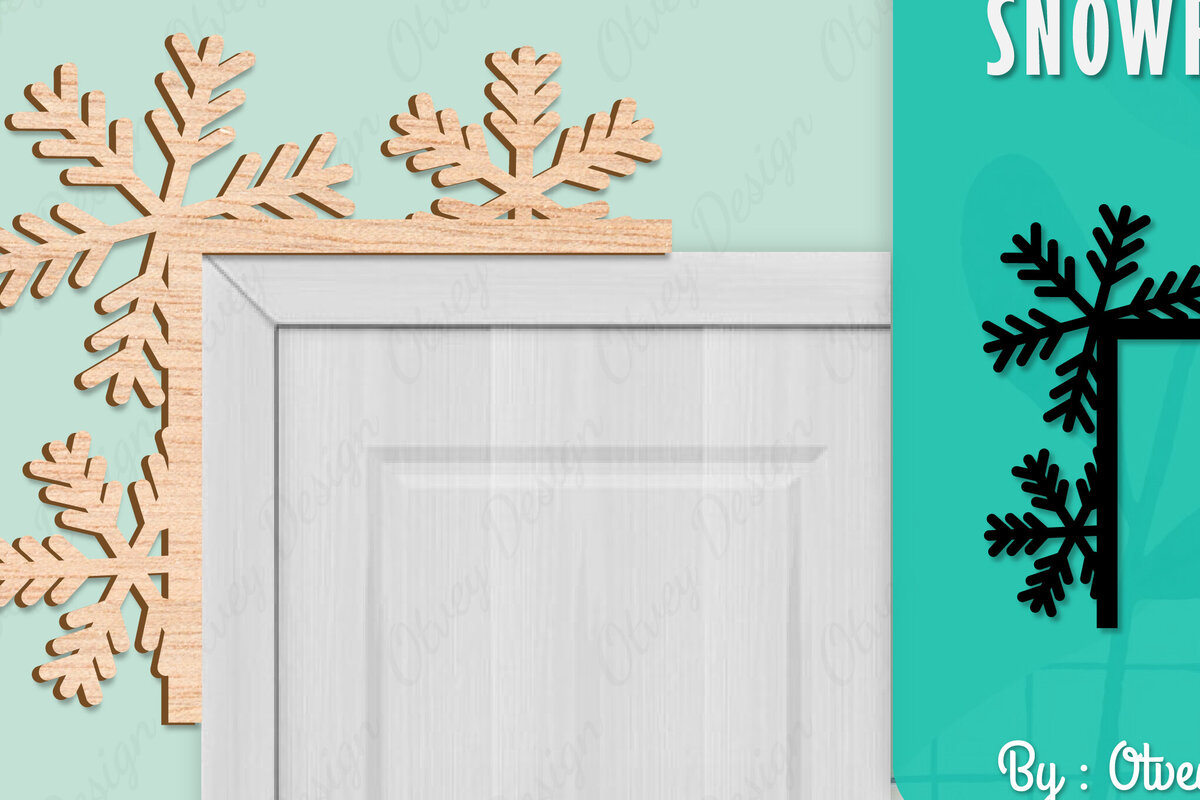 Intra απο ξύλο plywood 3mm-4mm πάχος – Γωνιακή πόρτα με νιφάδα χιονιού Δίασταση  20x20 cm INTRAFABR-109740130