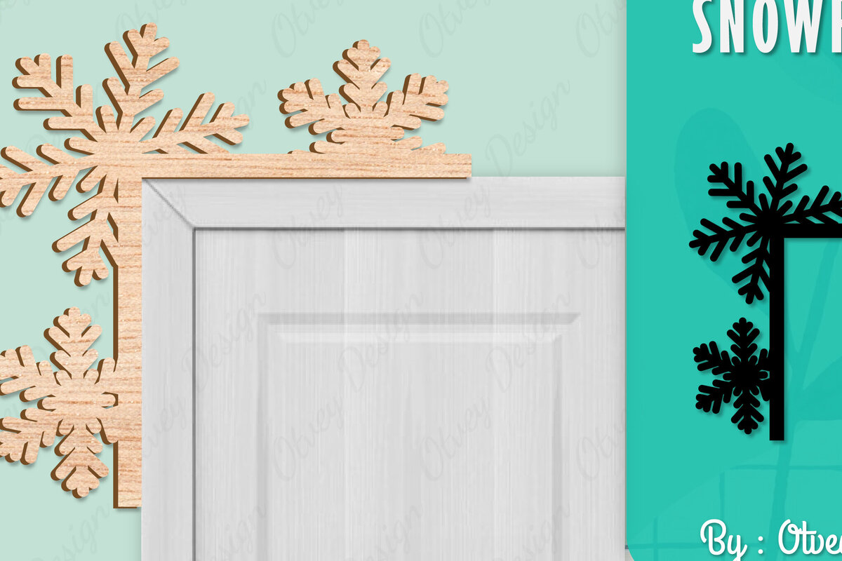 Intra απο ξύλο plywood 3mm-4mm πάχος – Γωνιακή πόρτα με νιφάδα χιονιού Δίασταση  20x20 cm INTRAFABR-109740140