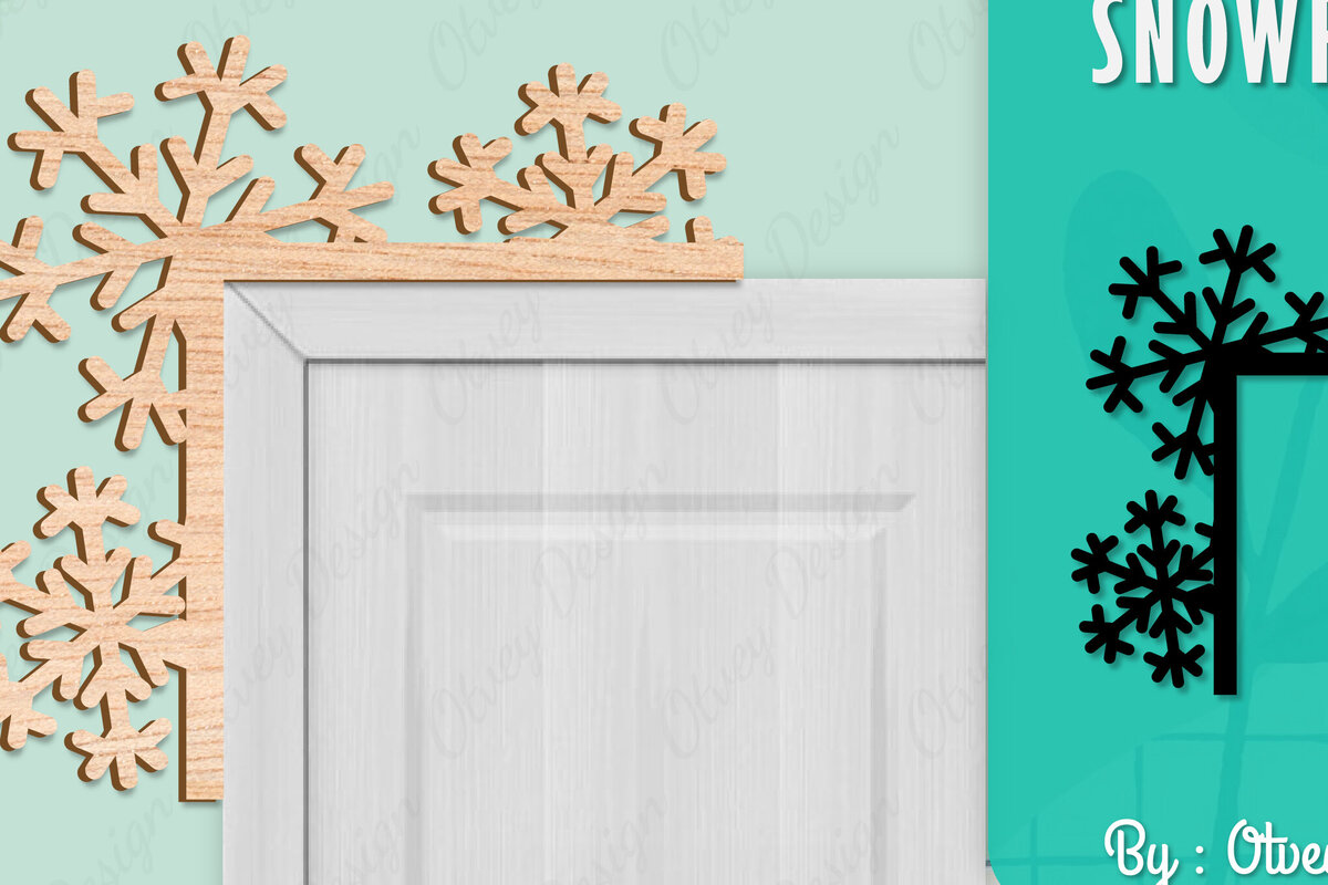 Intra απο ξύλο plywood 3mm-4mm πάχος – Γωνιακή πόρτα με νιφάδα χιονιού Δίασταση  20x20 cm INTRAFABR-109740160