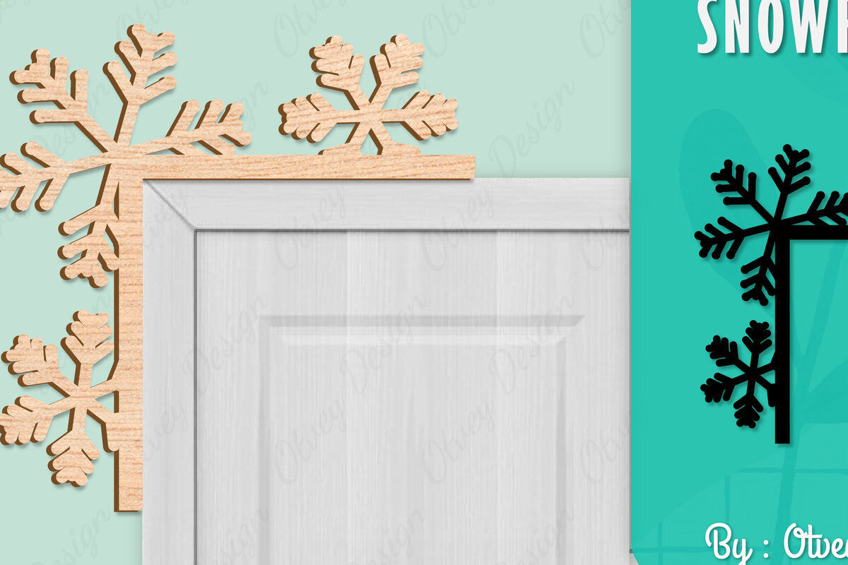 Intra απο ξύλο plywood 3mm-4mm πάχος – Γωνιακή πόρτα με νιφάδα χιονιού Δίασταση  20x20 cm INTRAFABR-109739967