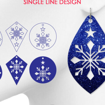 Intra απο ξύλο plywood 3mm-4mm πάχος – Σκουλαρίκι με νιφάδες χιονιού Δίασταση  5x5 cm INTRAFABR-9496303 - Image 1