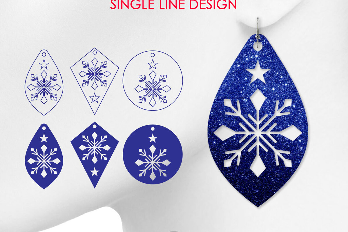 Intra απο ξύλο plywood 3mm-4mm πάχος – Σκουλαρίκι με νιφάδες χιονιού Δίασταση  5x5 cm INTRAFABR-9496303