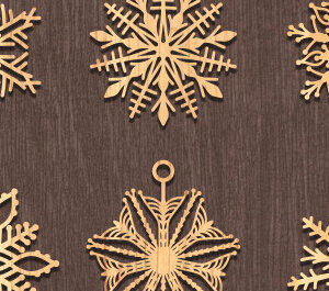 Intra απο ξύλο plywood 3mm-4mm πάχος – Σκουλαρίκι Snowflake Design Δίασταση  5x5 cm INTRAFABR-72981829