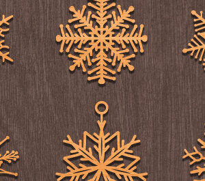 Intra απο ξύλο plywood 3mm-4mm πάχος – Σκουλαρίκι Snowflake Design Δίασταση  5x5 cm INTRAFABR-72981859