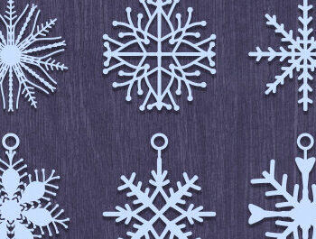 Intra απο ξύλο plywood 3mm-4mm πάχος – Σκουλαρίκι Snowflake Design Δίασταση  5x5 cm INTRAFABR-72981891 - Image 2