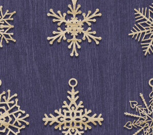 Intra απο ξύλο plywood 3mm-4mm πάχος – Σκουλαρίκι Snowflake Design Δίασταση  5x5 cm INTRAFABR-72981943