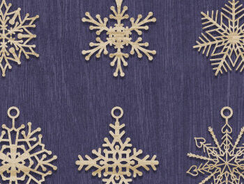 Intra απο ξύλο plywood 3mm-4mm πάχος – Σκουλαρίκι Snowflake Design Δίασταση  5x5 cm INTRAFABR-72981943 - Image 1