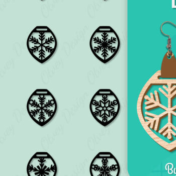 Intra απο ξύλο plywood 3mm-4mm πάχος – Σκουλαρίκια χιονιού Δίασταση 5x5 cm INTRAFABR-109159169 - Image 1