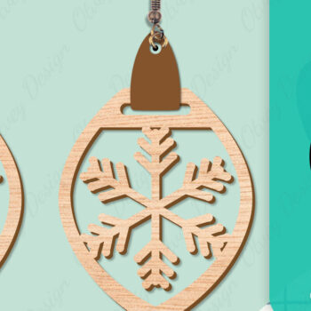 Intra απο ξύλο plywood 3mm-4mm πάχος – Σκουλαρίκια χιονιού Δίασταση 5x5 cm INTRAFABR-109159169 - Image 2