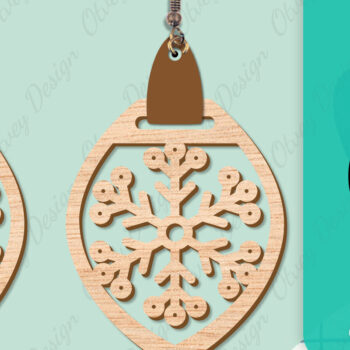 Intra απο ξύλο plywood 3mm-4mm πάχος – Σκουλαρίκια χιονιού Δίασταση 5x5 cm INTRAFABR-109159169 - Image 6