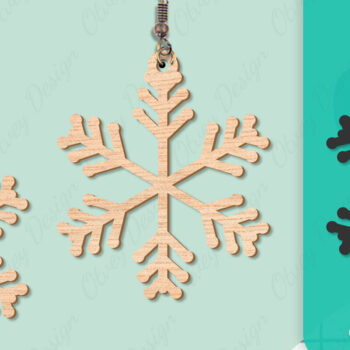 Intra απο ξύλο plywood 3mm-4mm πάχος – Σκουλαρίκια χιονιού Δίασταση  5x5 cm INTRAFABR-109159137 - Image 2