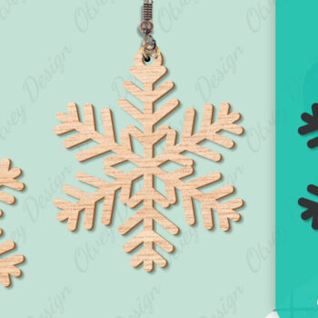 Intra απο ξύλο plywood 3mm-4mm πάχος – Σκουλαρίκια χιονιού Δίασταση  5x5 cm INTRAFABR-109159137 - Image 3