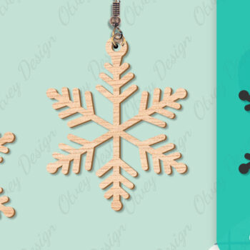 Intra απο ξύλο plywood 3mm-4mm πάχος – Σκουλαρίκια χιονιού Δίασταση  5x5 cm INTRAFABR-109159137 - Image 4