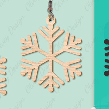 Intra απο ξύλο plywood 3mm-4mm πάχος – Σκουλαρίκια χιονιού Δίασταση  5x5 cm INTRAFABR-109159137 - Image 5