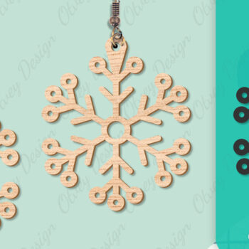 Intra απο ξύλο plywood 3mm-4mm πάχος – Σκουλαρίκια χιονιού Δίασταση  5x5 cm INTRAFABR-109159137 - Image 6