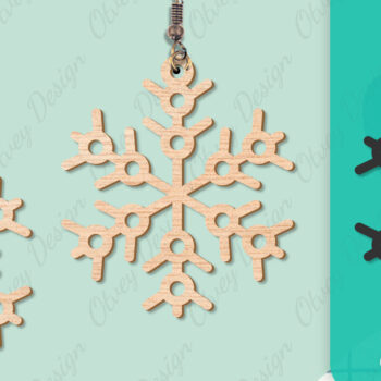 Intra απο ξύλο plywood 3mm-4mm πάχος – Σκουλαρίκια χιονιού Δίασταση  5x5 cm INTRAFABR-109159137 - Image 7