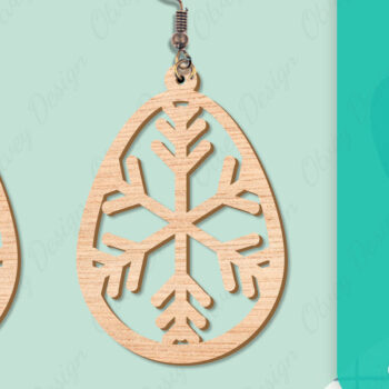 Intra απο ξύλο plywood 3mm-4mm πάχος – Σκουλαρίκια χιονιού Δίασταση  5x5 cm INTRAFABR-109159141 - Image 2