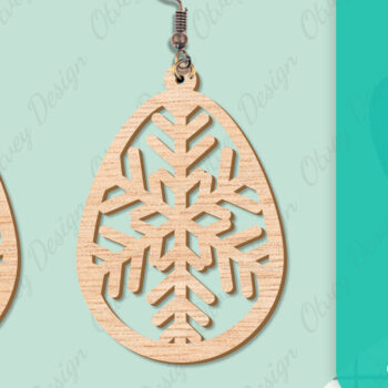 Intra απο ξύλο plywood 3mm-4mm πάχος – Σκουλαρίκια χιονιού Δίασταση  5x5 cm INTRAFABR-109159141 - Image 3