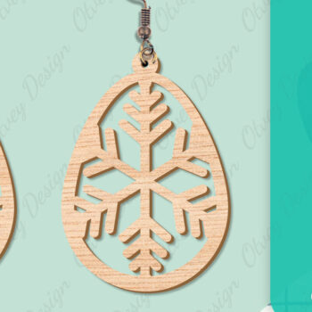 Intra απο ξύλο plywood 3mm-4mm πάχος – Σκουλαρίκια χιονιού Δίασταση  5x5 cm INTRAFABR-109159141 - Image 4