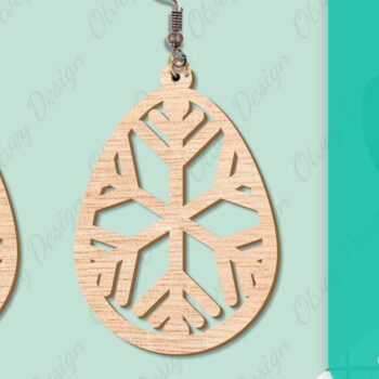 Intra απο ξύλο plywood 3mm-4mm πάχος – Σκουλαρίκια χιονιού Δίασταση  5x5 cm INTRAFABR-109159141 - Image 5