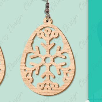 Intra απο ξύλο plywood 3mm-4mm πάχος – Σκουλαρίκια χιονιού Δίασταση  5x5 cm INTRAFABR-109159141 - Image 6