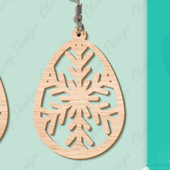 Intra απο ξύλο plywood 3mm-4mm πάχος – Σκουλαρίκια χιονιού Δίασταση  5x5 cm INTRAFABR-109159141 - Image 9