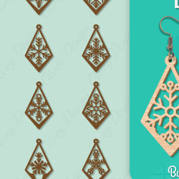 Intra απο ξύλο plywood 3mm-4mm πάχος – Σκουλαρίκια χιονιού Δίασταση  5x5 cm INTRAFABR-109159143 - Image 1