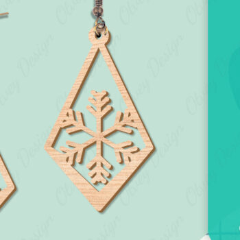 Intra απο ξύλο plywood 3mm-4mm πάχος – Σκουλαρίκια χιονιού Δίασταση  5x5 cm INTRAFABR-109159143 - Image 2