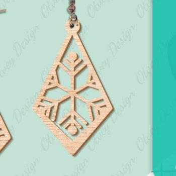 Intra απο ξύλο plywood 3mm-4mm πάχος – Σκουλαρίκια χιονιού Δίασταση  5x5 cm INTRAFABR-109159143 - Image 5