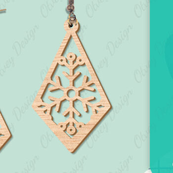 Intra απο ξύλο plywood 3mm-4mm πάχος – Σκουλαρίκια χιονιού Δίασταση  5x5 cm INTRAFABR-109159143 - Image 6