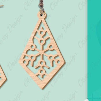 Intra απο ξύλο plywood 3mm-4mm πάχος – Σκουλαρίκια χιονιού Δίασταση  5x5 cm INTRAFABR-109159143 - Image 7