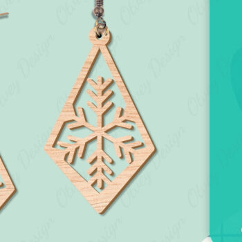 Intra απο ξύλο plywood 3mm-4mm πάχος – Σκουλαρίκια χιονιού Δίασταση  5x5 cm INTRAFABR-109159143 - Image 8