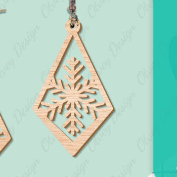 Intra απο ξύλο plywood 3mm-4mm πάχος – Σκουλαρίκια χιονιού Δίασταση  5x5 cm INTRAFABR-109159143 - Image 9