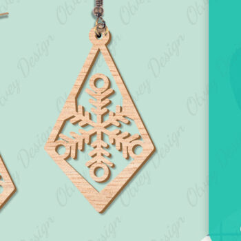 Intra απο ξύλο plywood 3mm-4mm πάχος – Σκουλαρίκια χιονιού Δίασταση  5x5 cm INTRAFABR-109159143 - Image 12