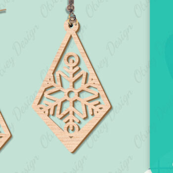 Intra απο ξύλο plywood 3mm-4mm πάχος – Σκουλαρίκια χιονιού Δίασταση  5x5 cm INTRAFABR-109159143 - Image 13