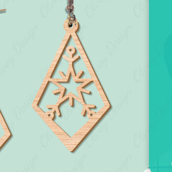 Intra απο ξύλο plywood 3mm-4mm πάχος – Σκουλαρίκια χιονιού Δίασταση  5x5 cm INTRAFABR-109159143 - Image 14