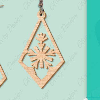 Intra απο ξύλο plywood 3mm-4mm πάχος – Σκουλαρίκια χιονιού Δίασταση  5x5 cm INTRAFABR-109159143 - Image 16