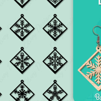 Intra απο ξύλο plywood 3mm-4mm πάχος – Σκουλαρίκια χιονιού Δίασταση  5x5 cm INTRAFABR-109159154 - Image 1