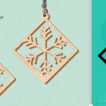 Intra απο ξύλο plywood 3mm-4mm πάχος – Σκουλαρίκια χιονιού Δίασταση  5x5 cm INTRAFABR-109159154 - Image 2