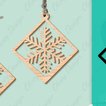 Intra απο ξύλο plywood 3mm-4mm πάχος – Σκουλαρίκια χιονιού Δίασταση  5x5 cm INTRAFABR-109159154 - Image 3