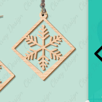 Intra απο ξύλο plywood 3mm-4mm πάχος – Σκουλαρίκια χιονιού Δίασταση  5x5 cm INTRAFABR-109159154 - Image 4