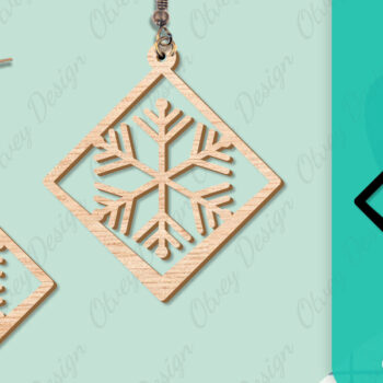 Intra απο ξύλο plywood 3mm-4mm πάχος – Σκουλαρίκια χιονιού Δίασταση  5x5 cm INTRAFABR-109159154 - Image 5