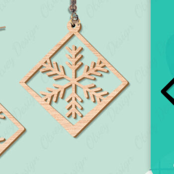 Intra απο ξύλο plywood 3mm-4mm πάχος – Σκουλαρίκια χιονιού Δίασταση  5x5 cm INTRAFABR-109159154 - Image 8