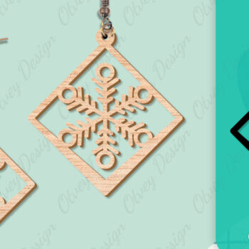 Intra απο ξύλο plywood 3mm-4mm πάχος – Σκουλαρίκια χιονιού Δίασταση  5x5 cm INTRAFABR-109159154 - Image 12