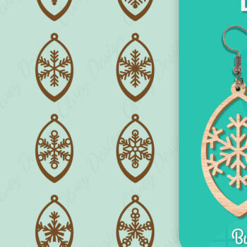 Intra απο ξύλο plywood 3mm-4mm πάχος – Σκουλαρίκια χιονιού Δίασταση  5x5 cm INTRAFABR-109159148 - Image 1