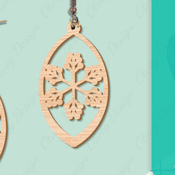 Intra απο ξύλο plywood 3mm-4mm πάχος – Σκουλαρίκια χιονιού Δίασταση  5x5 cm INTRAFABR-109159148 - Image 2