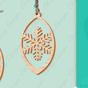 Intra απο ξύλο plywood 3mm-4mm πάχος – Σκουλαρίκια χιονιού Δίασταση  5x5 cm INTRAFABR-109159148 - Image 3