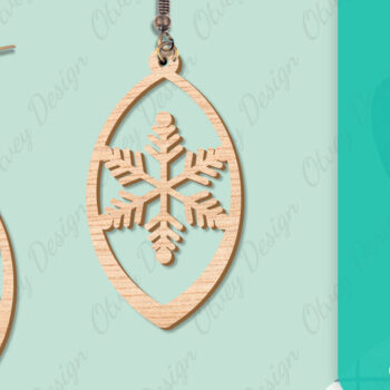 Intra απο ξύλο plywood 3mm-4mm πάχος – Σκουλαρίκια χιονιού Δίασταση  5x5 cm INTRAFABR-109159148 - Image 4