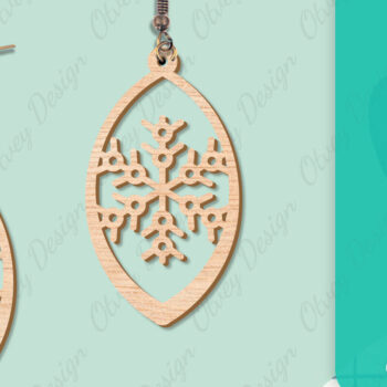 Intra απο ξύλο plywood 3mm-4mm πάχος – Σκουλαρίκια χιονιού Δίασταση  5x5 cm INTRAFABR-109159148 - Image 7