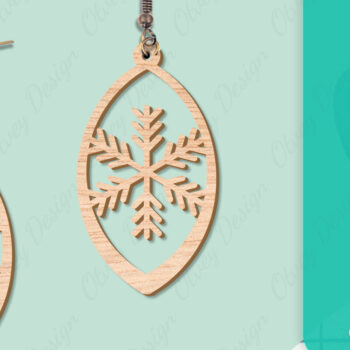 Intra απο ξύλο plywood 3mm-4mm πάχος – Σκουλαρίκια χιονιού Δίασταση  5x5 cm INTRAFABR-109159148 - Image 8